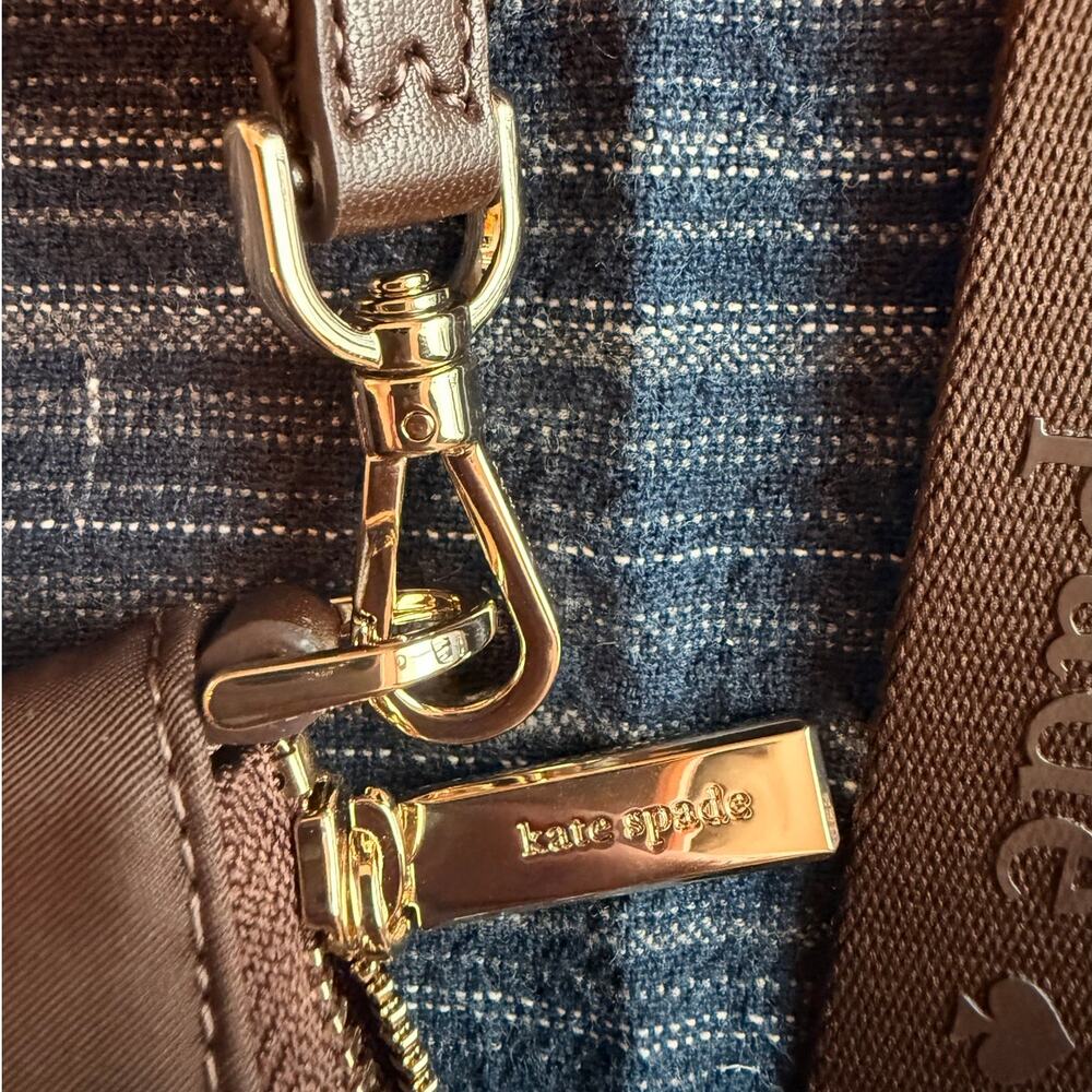 Kate Spade Carter Crossbody Bag Brown Hot Fudge Nylon Phone Travel Bag NWT Gold - Picture 6 of 8